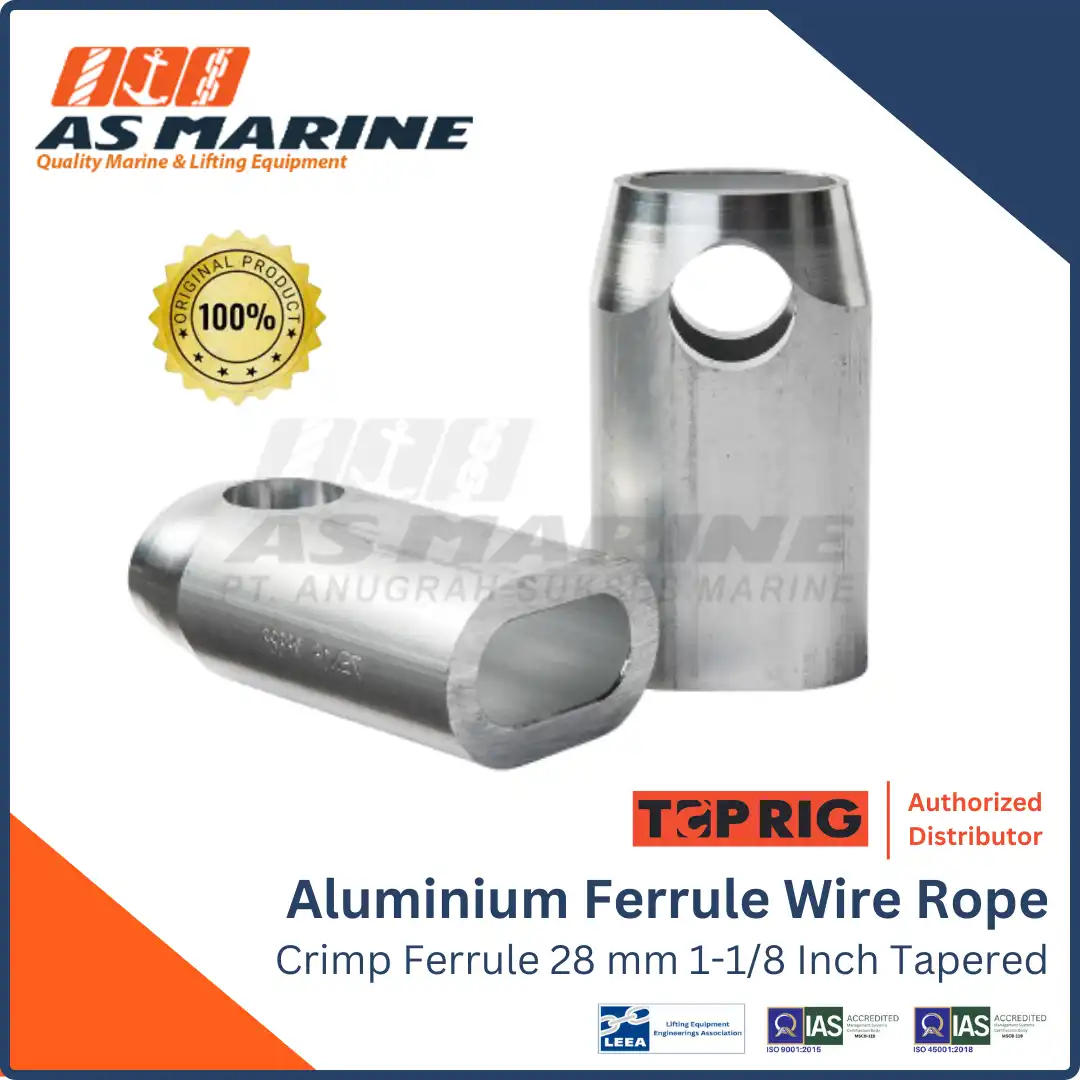 Toprig Aluminium Ferrule / Crimp Ferrule Eye Splice Tapered Wire Rope 1-1/8 Inch